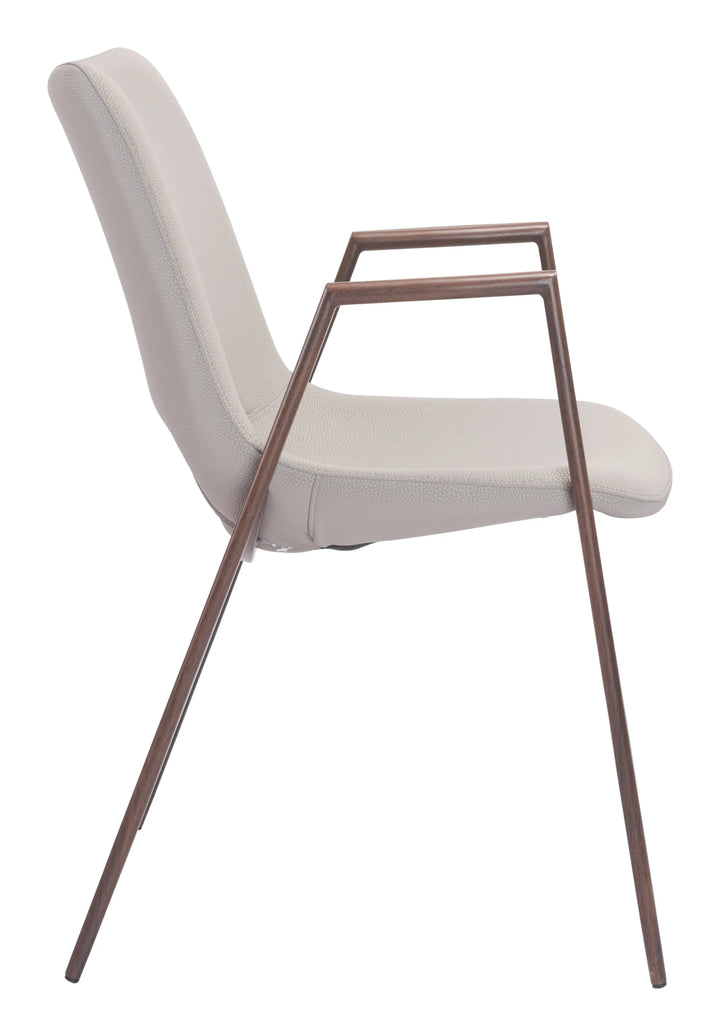 Desi Dining Chair Beige & Walnut