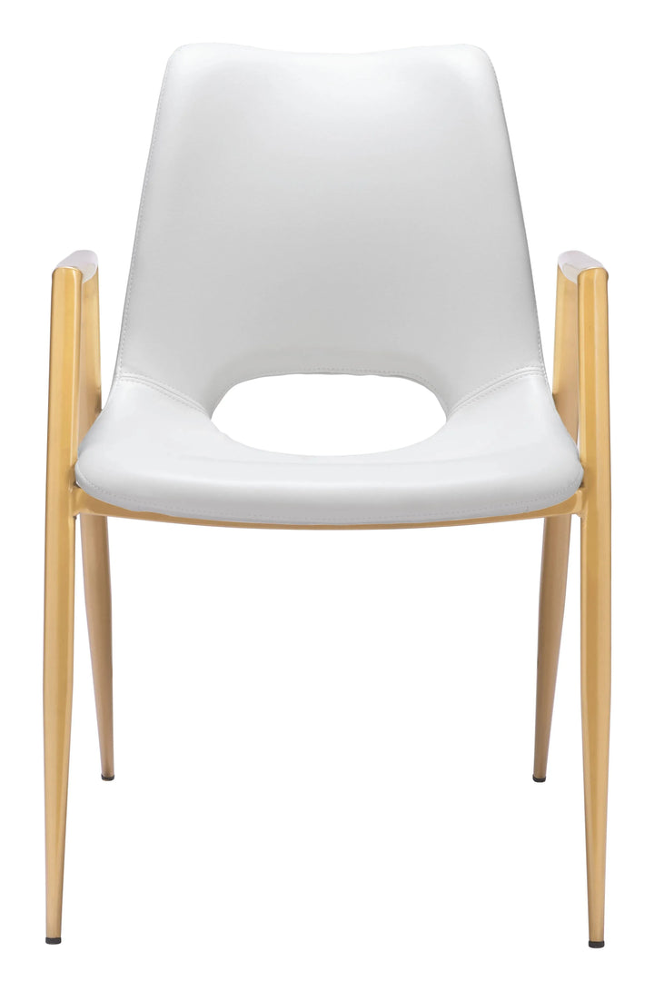 Desi Dining Chair White & Gold