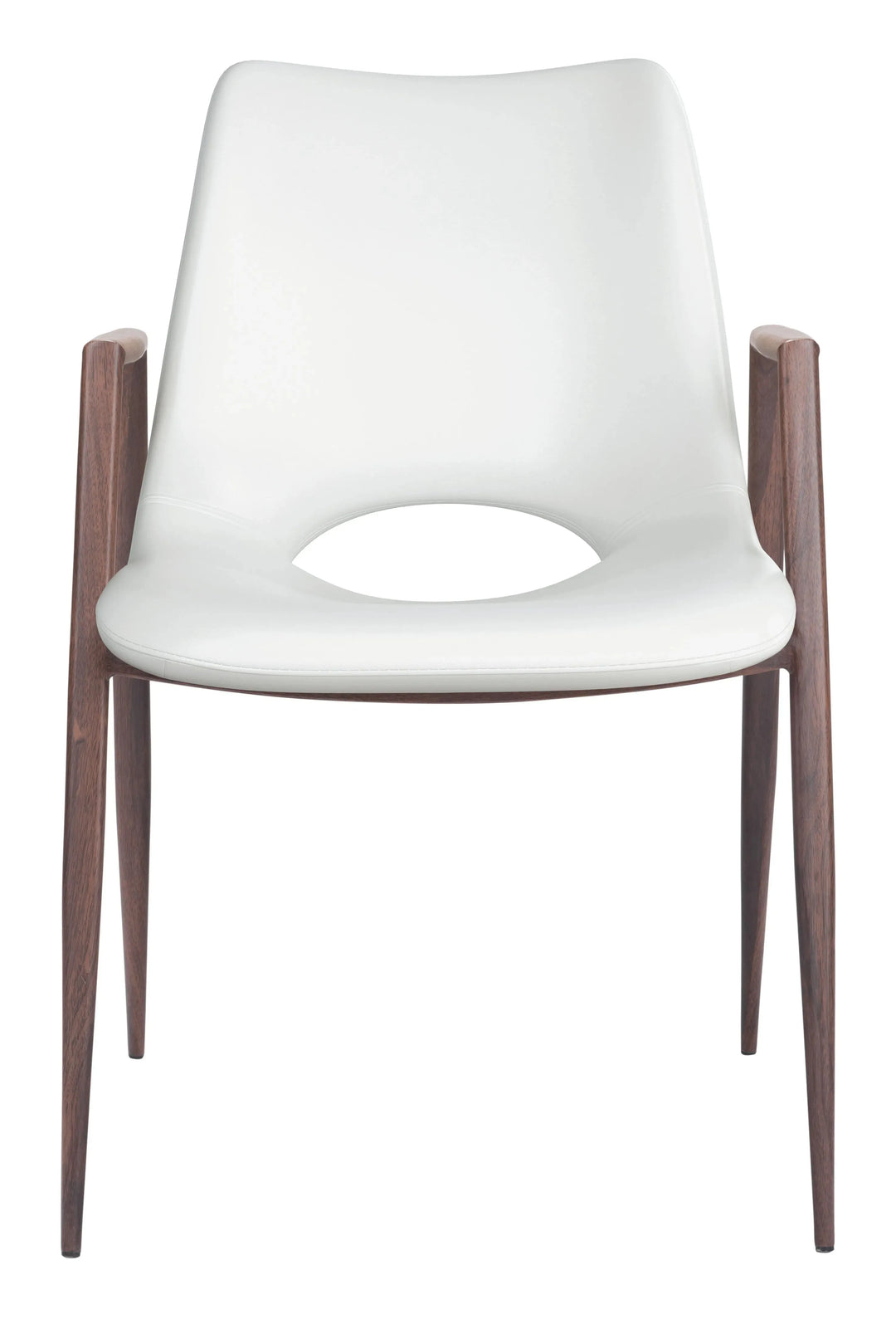 Desi Dining Chair  White & Walnut