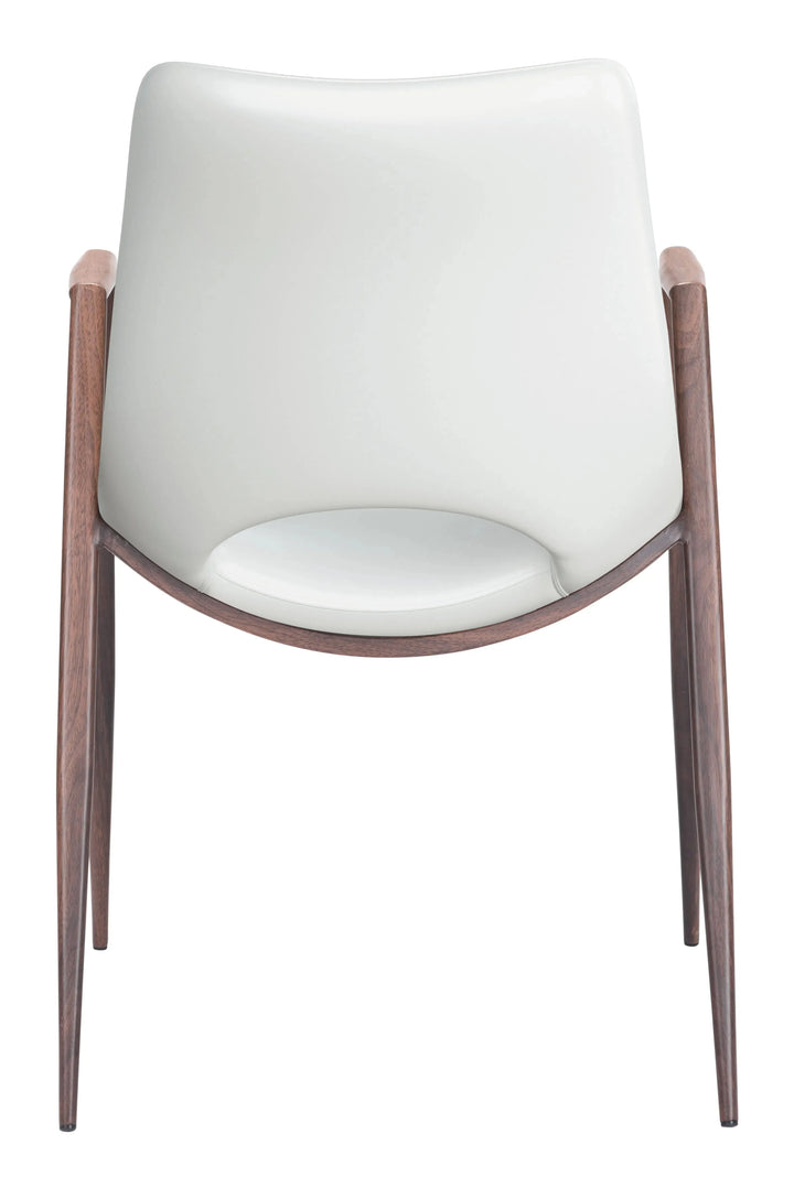 Desi Dining Chair  White & Walnut
