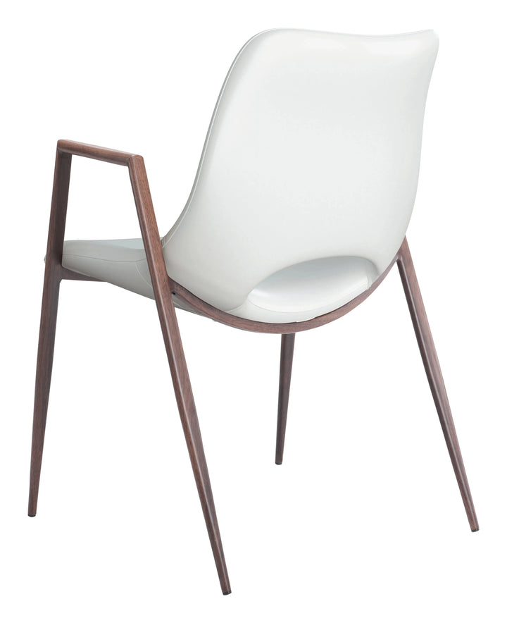 Desi Dining Chair  White & Walnut