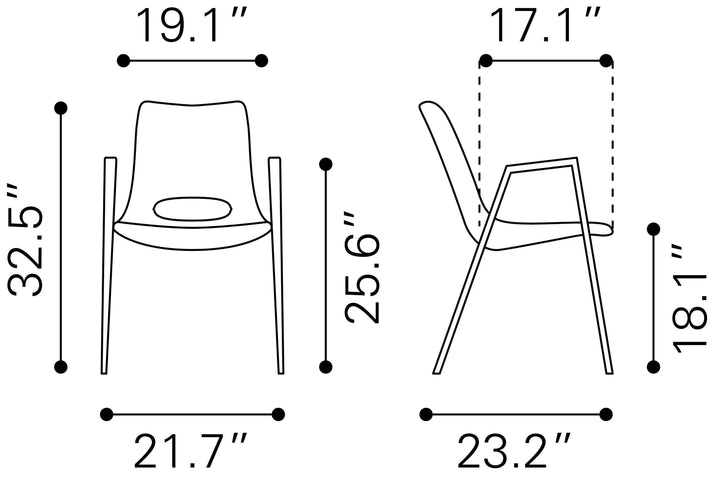 Desi Dining Chair  White & Walnut