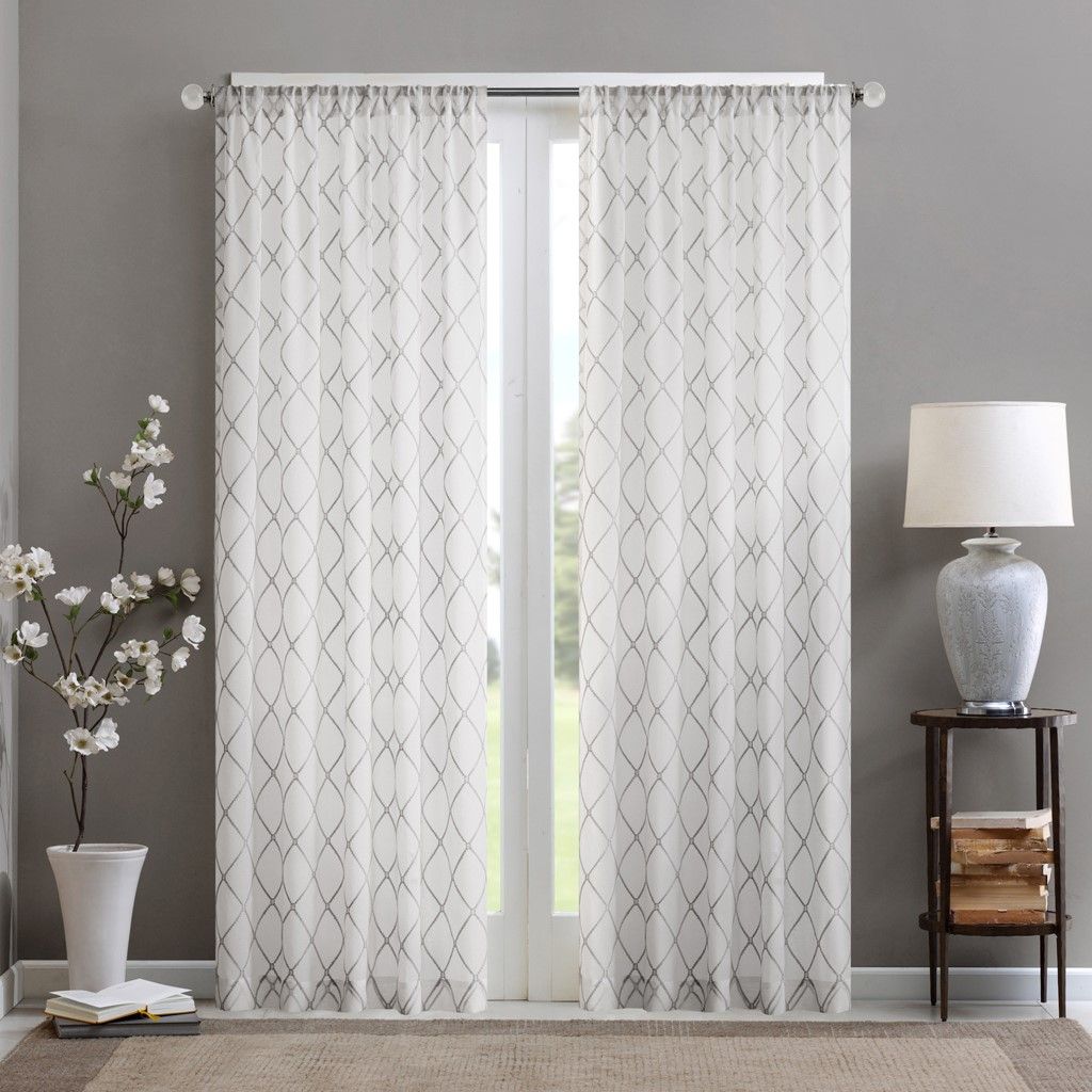 Diamond Embroidered Sheer Panel