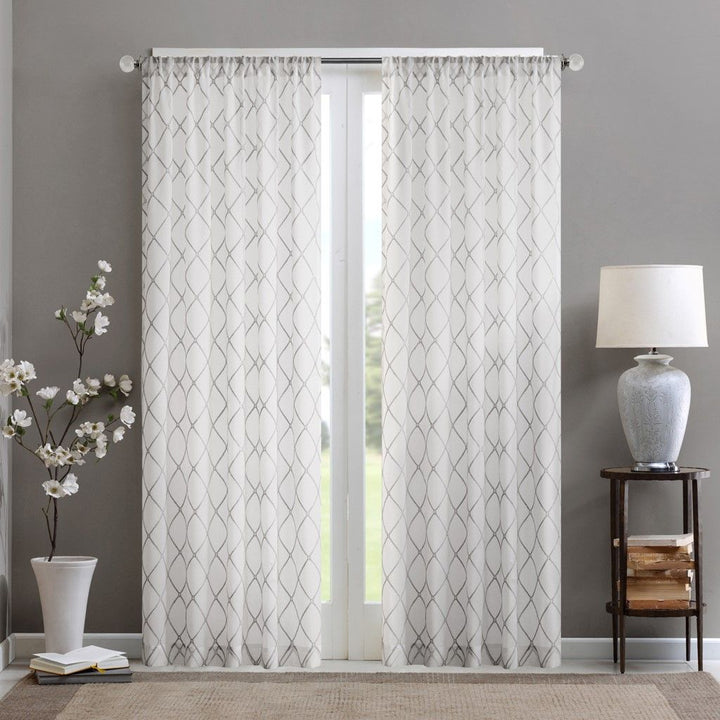 Diamond Embroidered Sheer Panel
