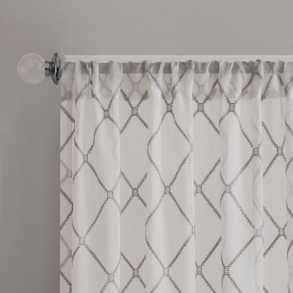 Diamond Embroidered Sheer Panel