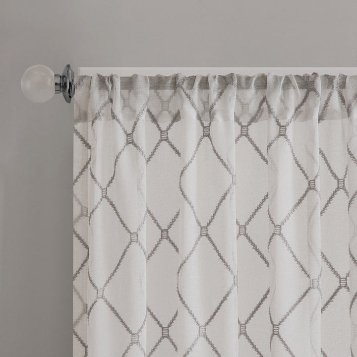 Diamond Embroidered Sheer Panel