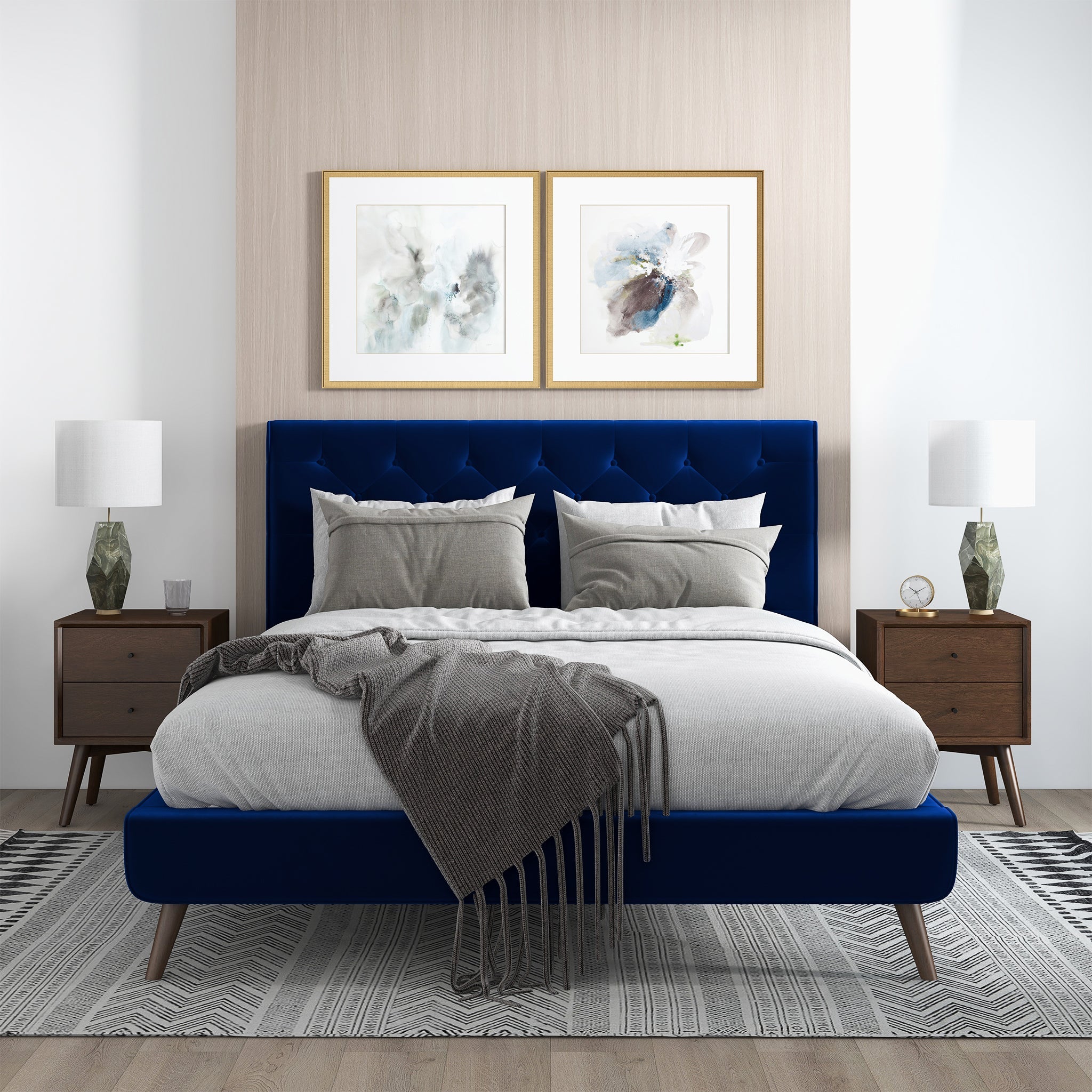 Dillon Blue Platform Bed