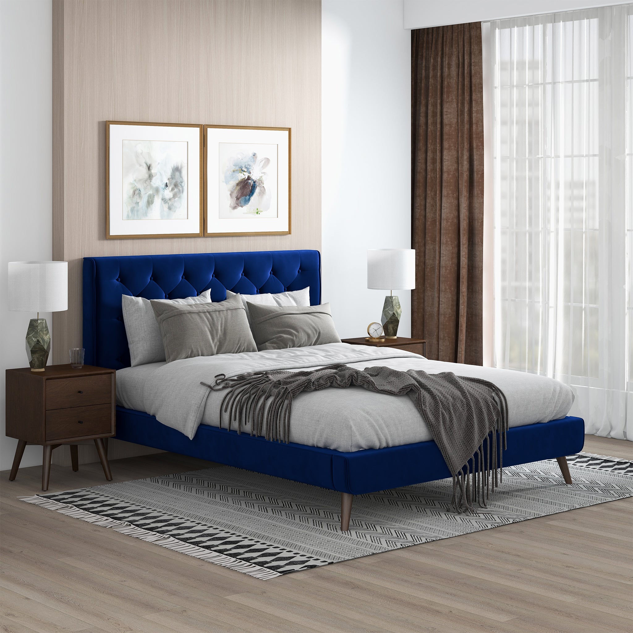 Dillon Blue Platform Bed