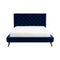 Dillon Blue Velvet Platform Bed (Queen Size)
