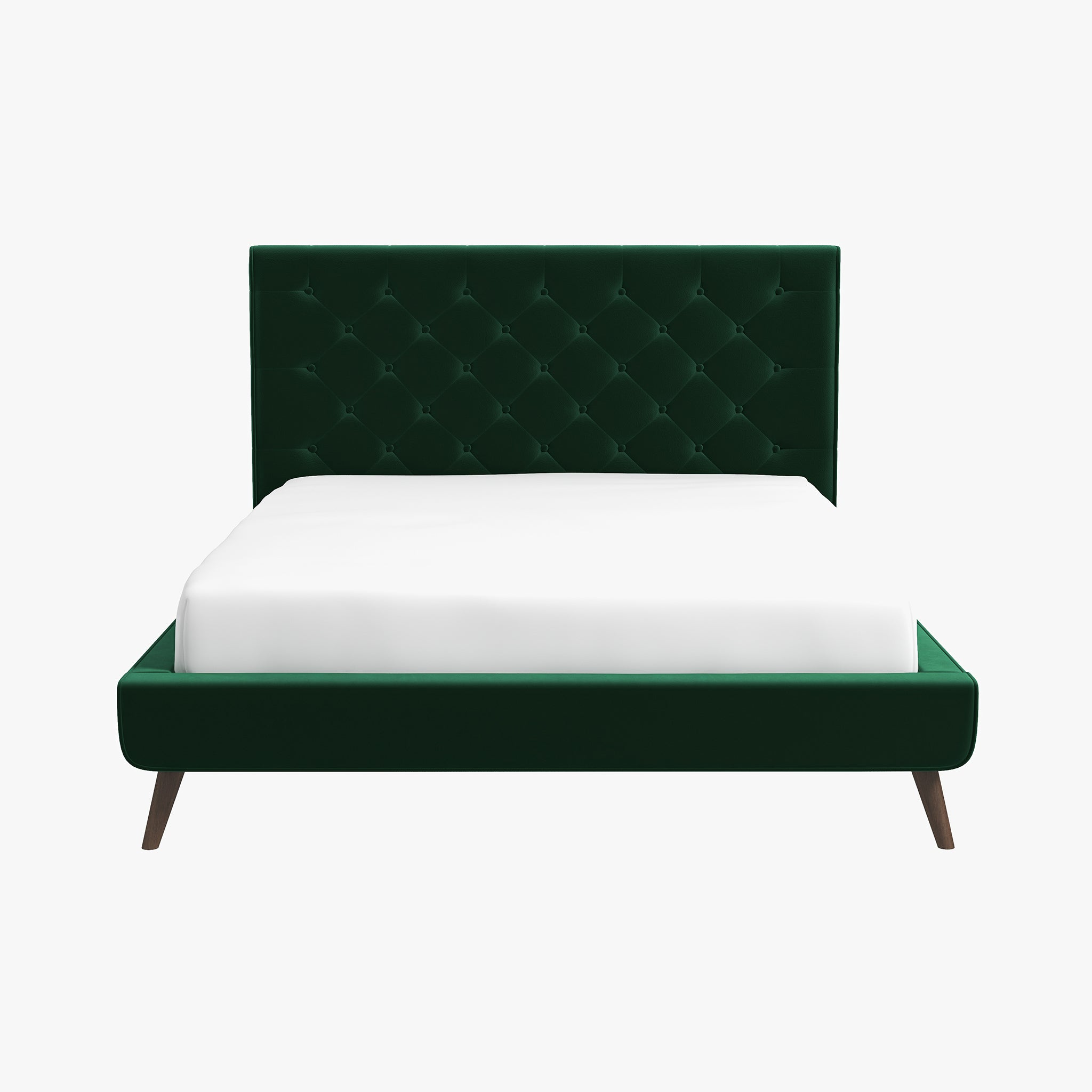 Dillon Dark Green Velvet Platform Bed