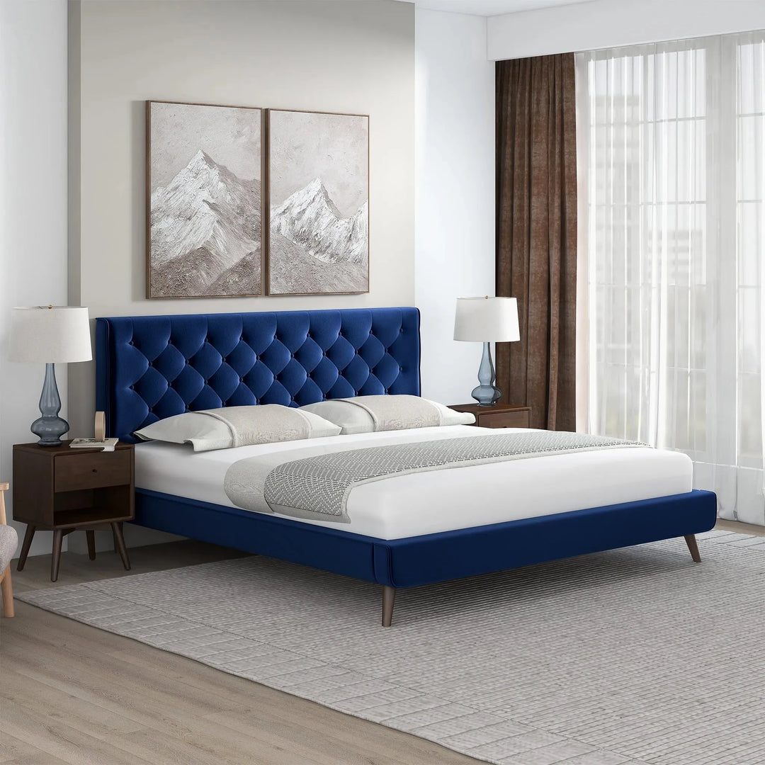 Dillon Velvet Platform Bed