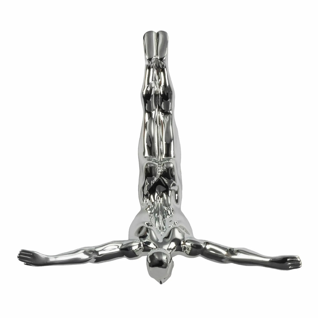 Diver Wall Decor Sculpture 22" Chrome