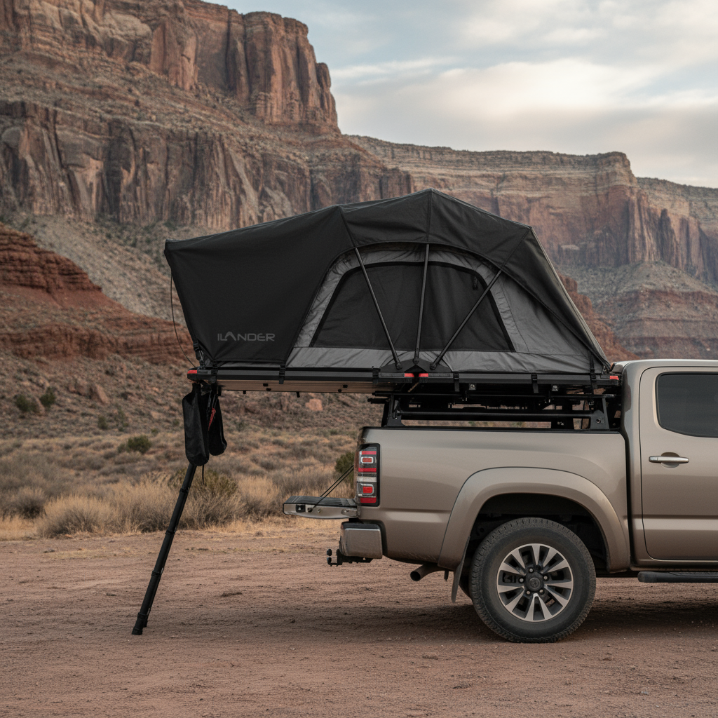 Premium ILANDER Lite Cruiser 120cm Rooftop Tent - Lightweight Aluminum Overland Car Camping Shelter for Adventure Travel