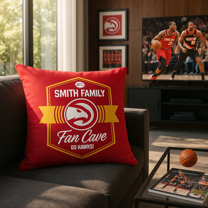 Exclusive NBA Atlanta Hawks Dominion Personalized Throw Pillow - Premium 18" x 18" Fan Collection