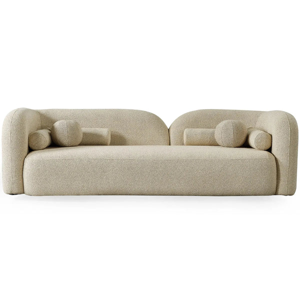 Donna Japandi Style Boucle Sofa Ivory
