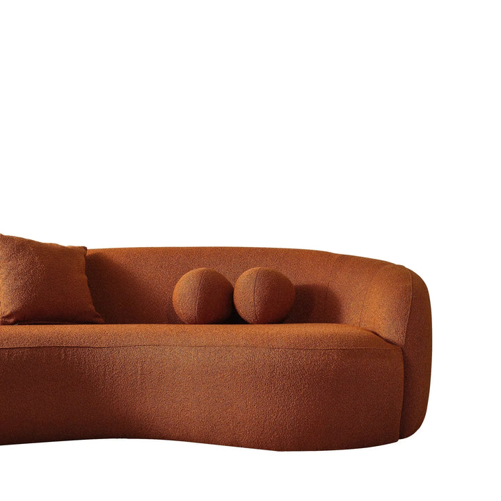 Drake Japandi Style Curvy Boucle Sofa Orange