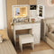 Professional LED Makeup Vanity Station: Complete Dressing Table Set with Built-In Charging & Jewelry Organization