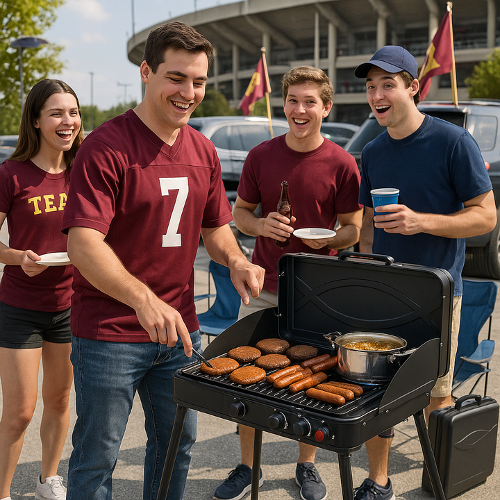 Dual-Burner Gas Camping Grill 