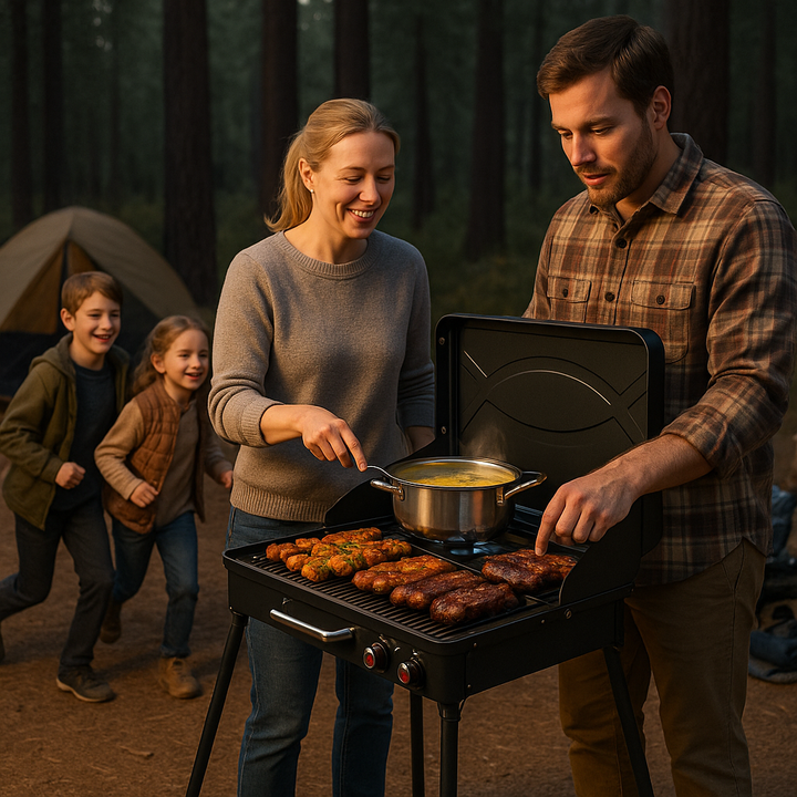 Dual-Burner Gas Camping Grill 