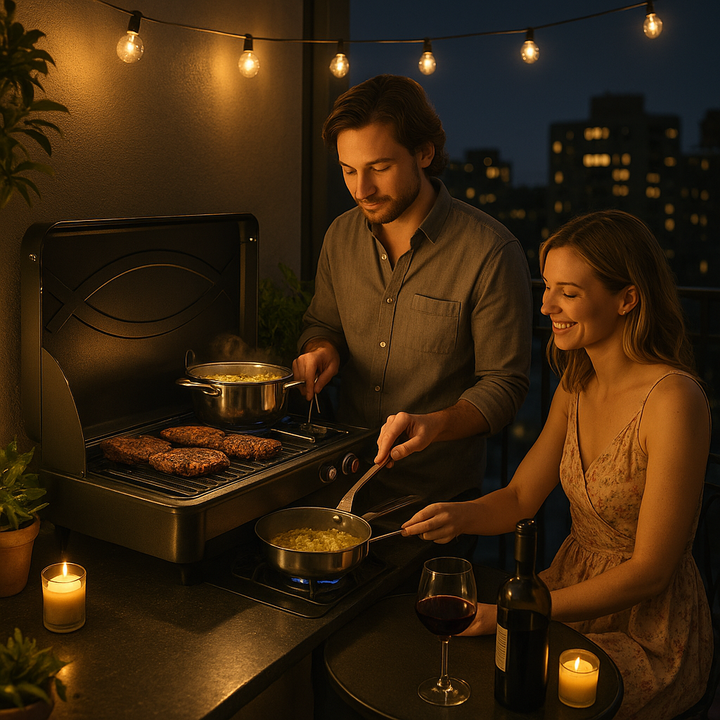 Dual-Burner Gas Camping Grill 