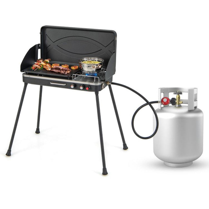 Dual-Burner Gas Camping Grill 