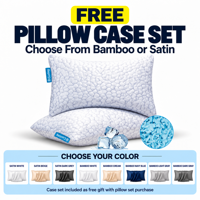 Gel Memory Foam Pillows, Set of 2 – Firm Quilted & Dual-Sided Cooling