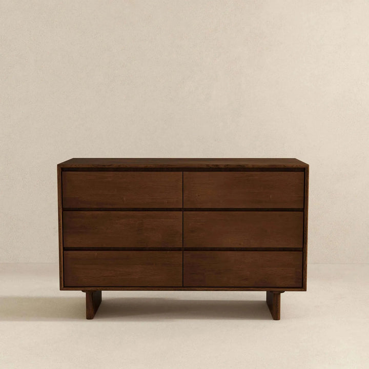 Dubrovnik Mid Century Modern Walnut Dresser With 6 Drawers