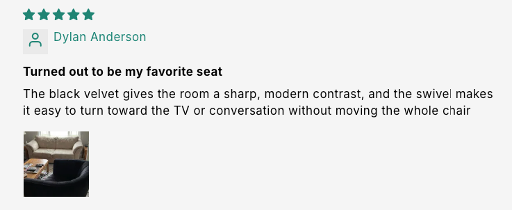 Channel Tufted Swivel Accent Chair – Velvet Barrel Chair customer review screenshot 3