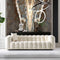 Eden Modern Tufted Chesterfield Boucle Fabric Sofa Cream