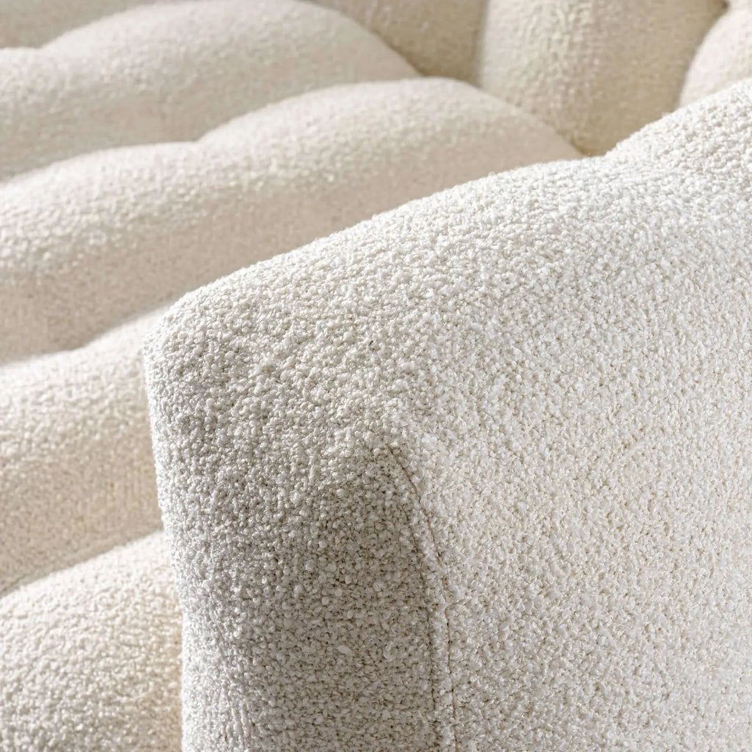 Eden Modern Tufted Chesterfield Boucle Fabric Sofa Cream