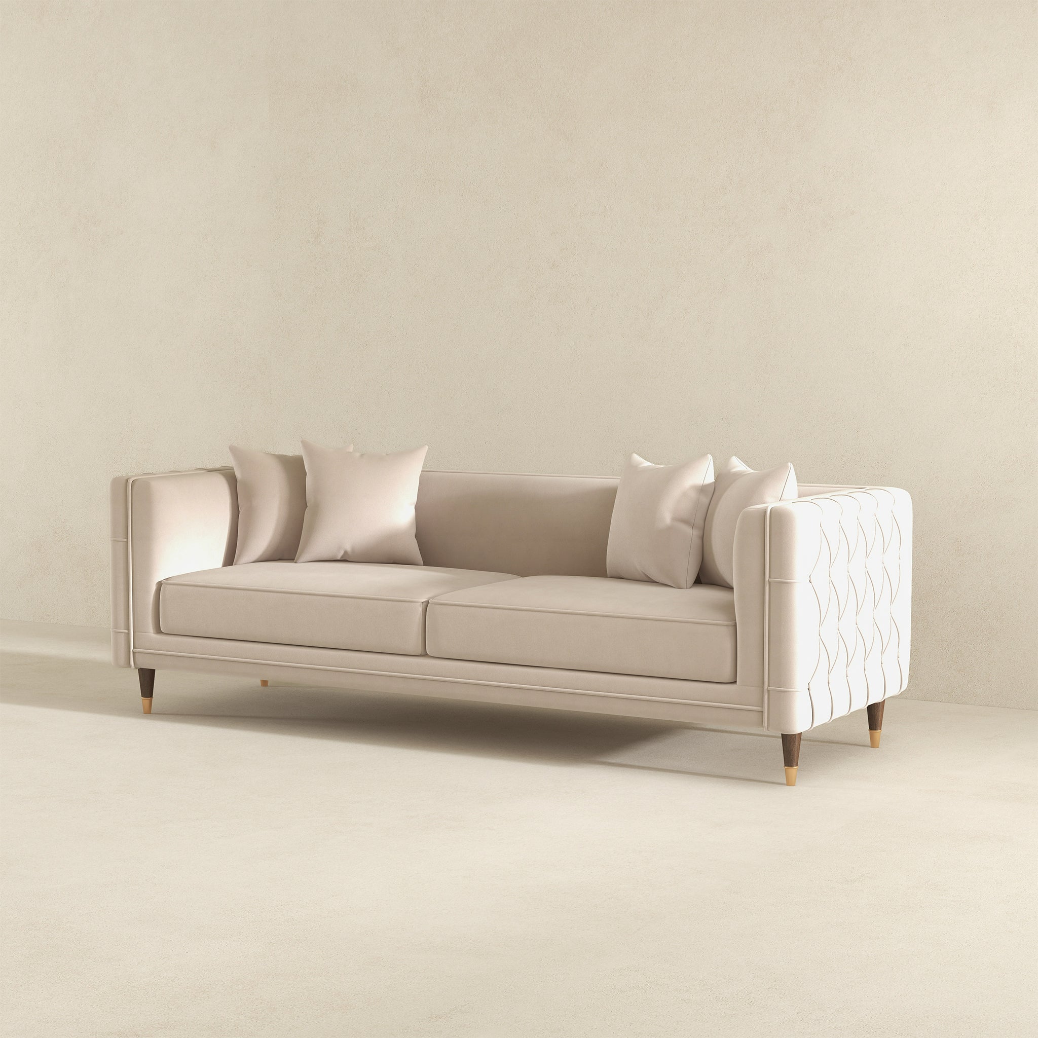 Edward Sofa Light Cream Velvet