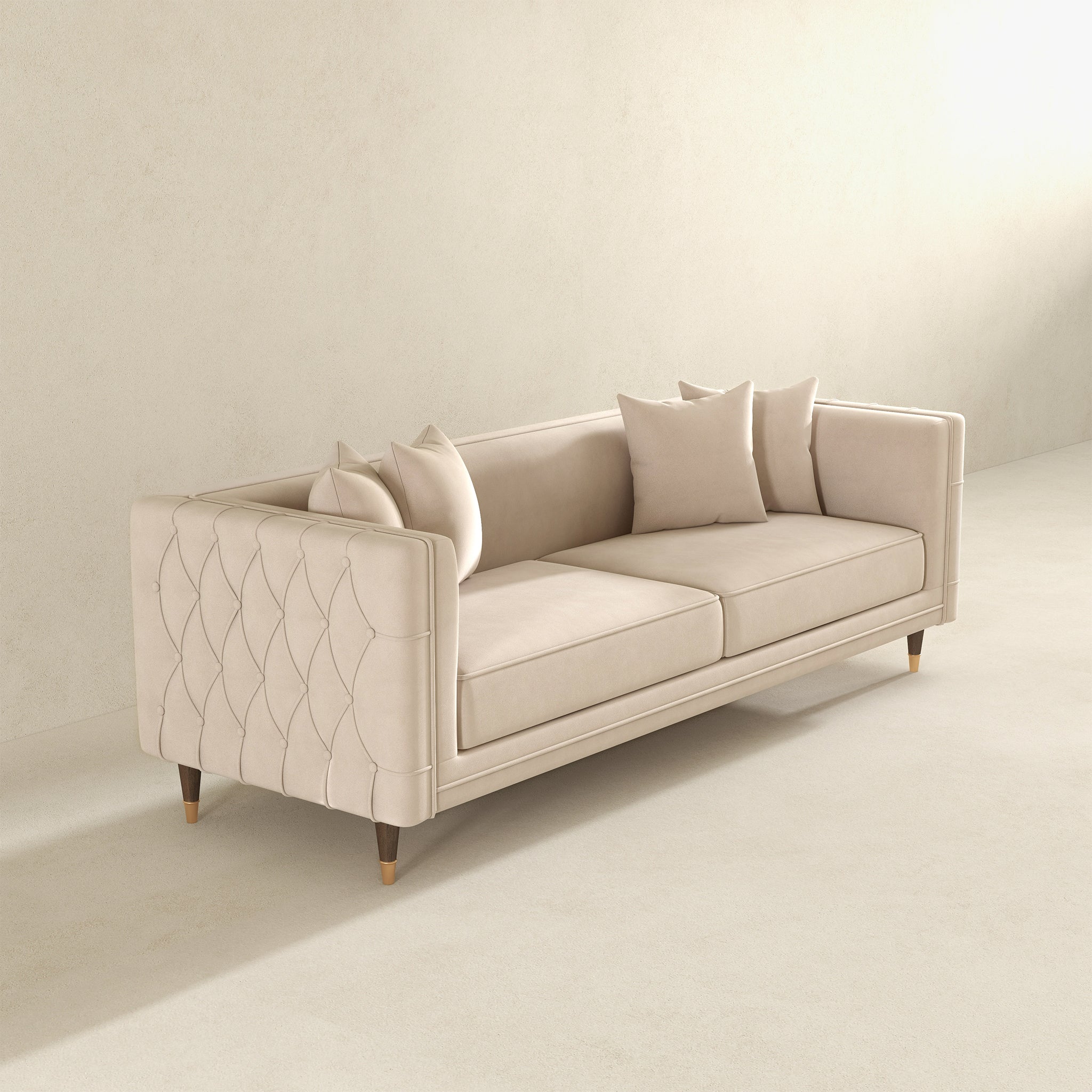 Edward Sofa Light Cream Velvet