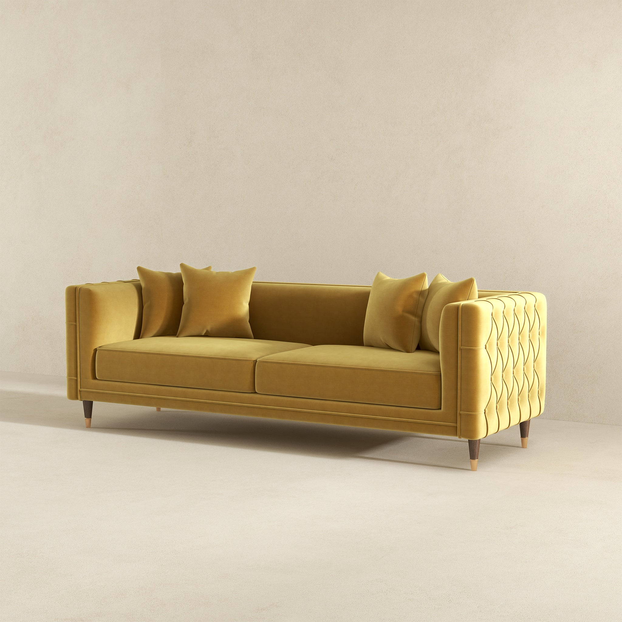 Edward Sofa Mustard Velvet