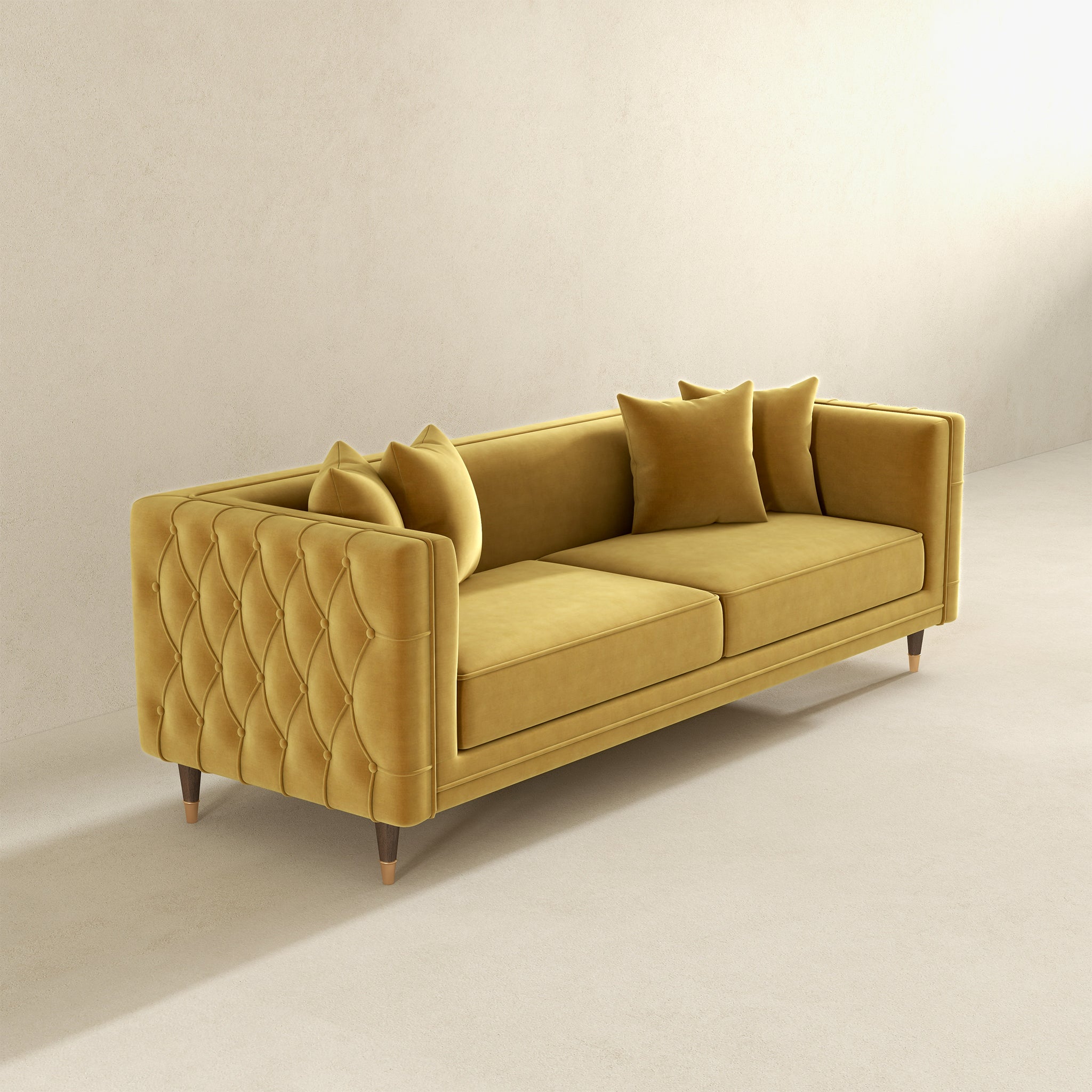 Edward Sofa Mustard Velvet