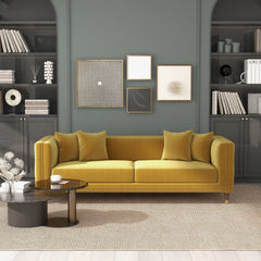 Edward Sofa Mustard Velvet