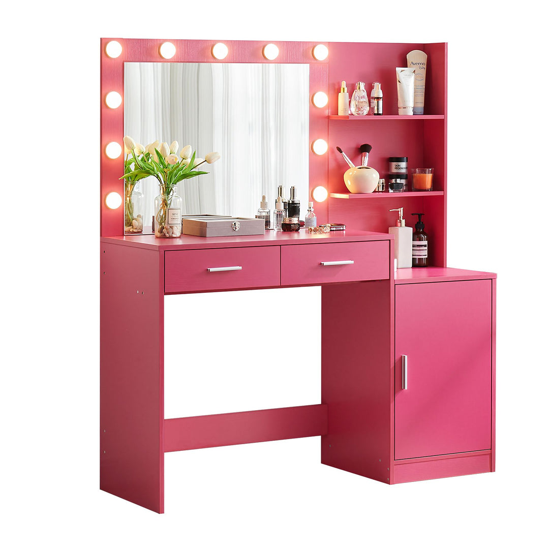 Elegant Rose Pink Vanity Desk 