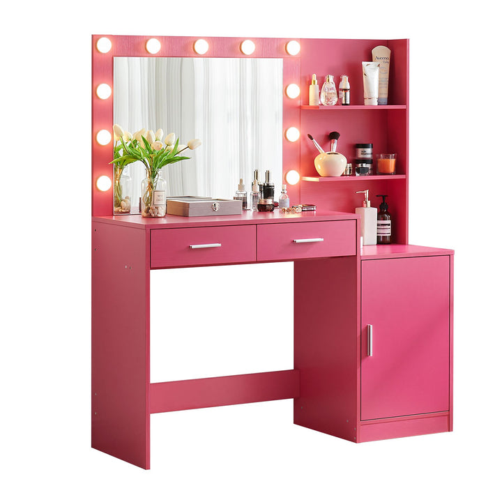 Elegant Rose Pink Vanity Desk 