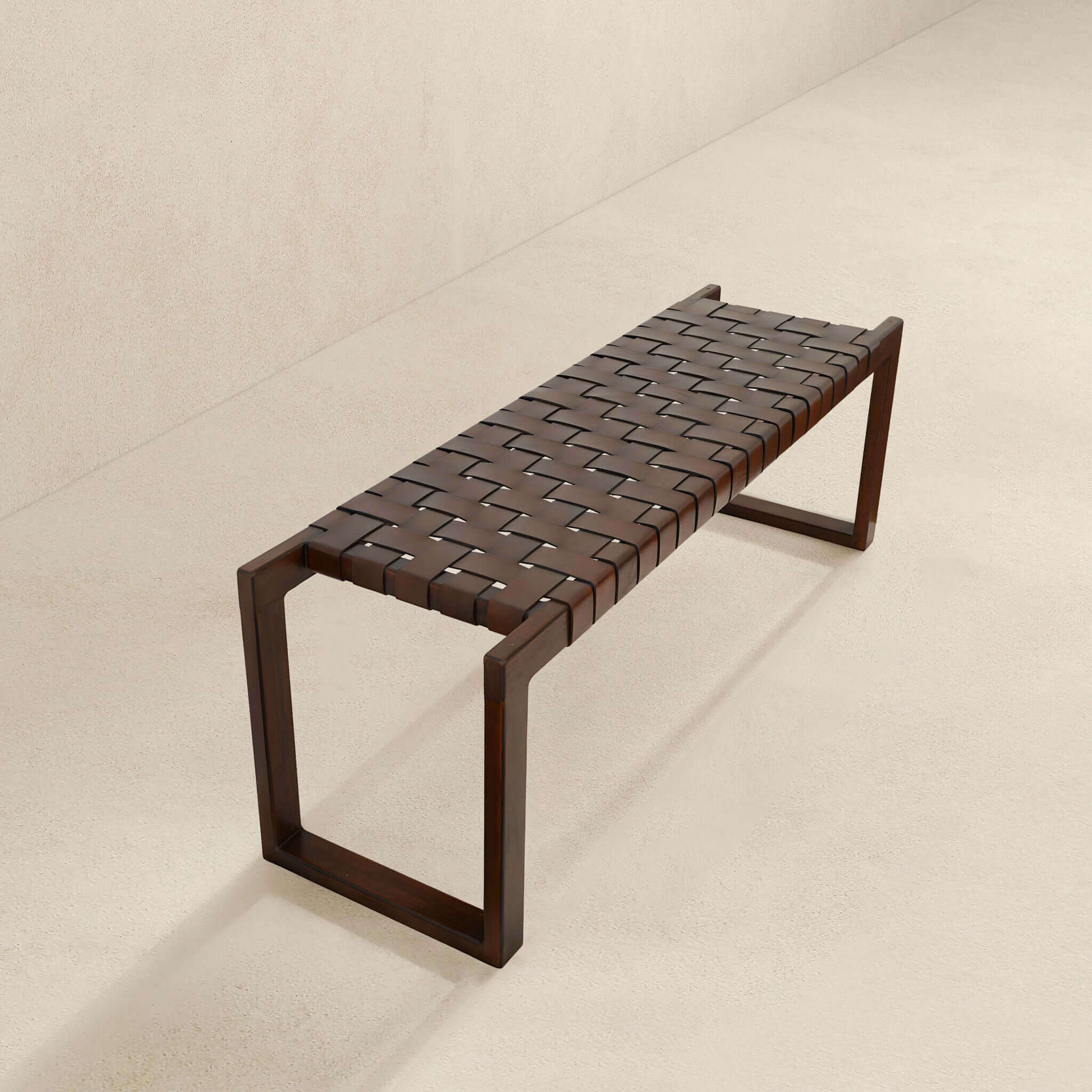 Christina Tan Leather Bench