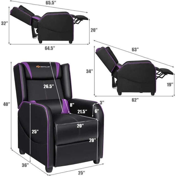 Ergonomic leather gaming recliner 
