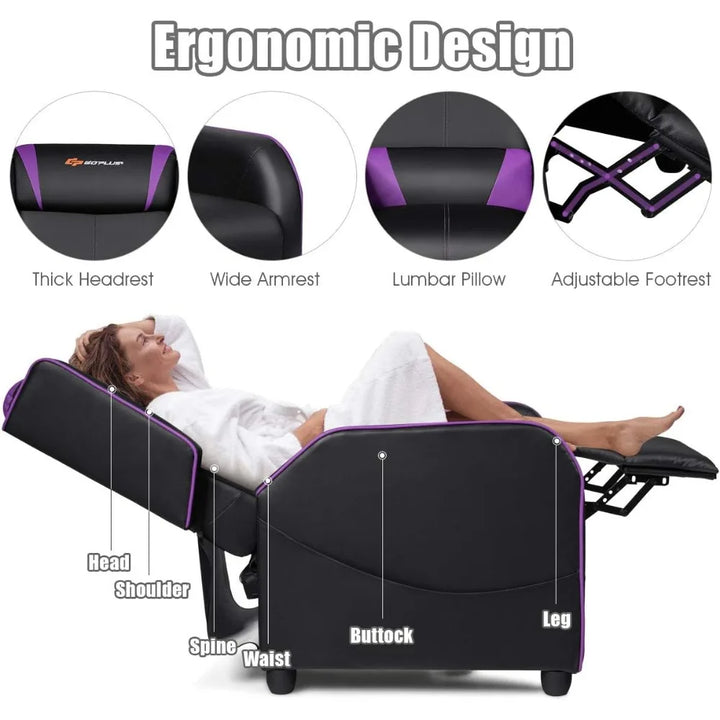 Ergonomic leather gaming recliner 