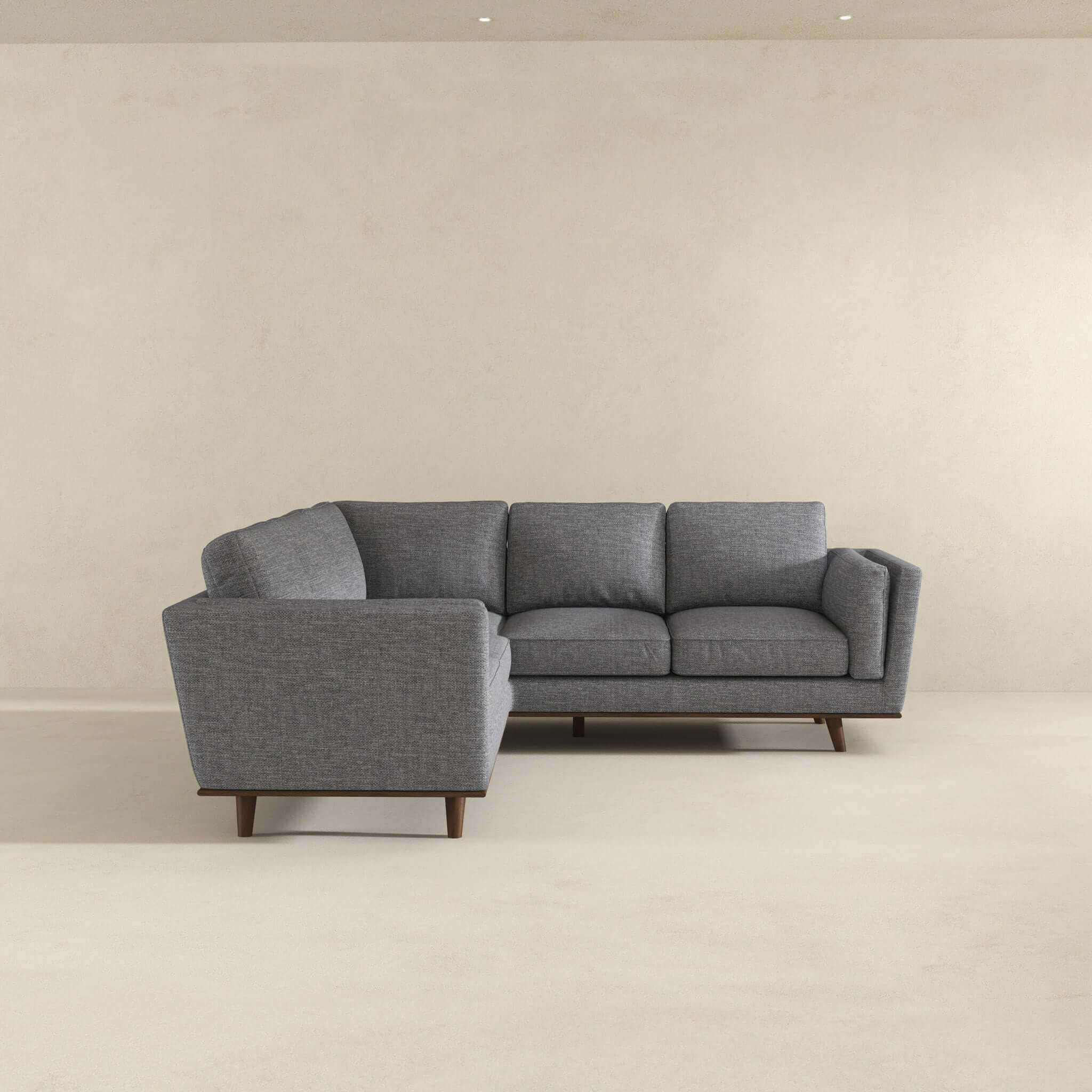 Erman Pillow Back Corner Sofa In Dark Gray