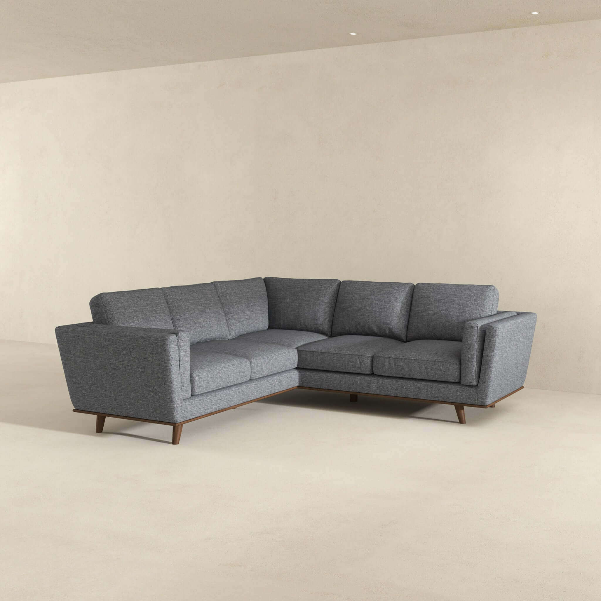 Erman Pillow Back Corner Sofa In Dark Gray