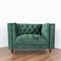 Evelyn Tufted Back Velvet Lounge Chair