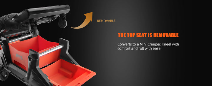 SPTA Car Mechanic Stool Rolling Creeper Seat Cushion Brake Wheels Tray Roller