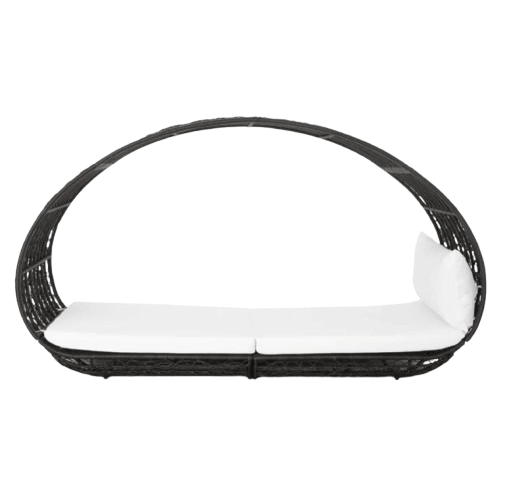 Lavina 91.25'' Wicker Outdoor Patio Canopy Daybed Water Resistant Cushion (Multibrown/White)