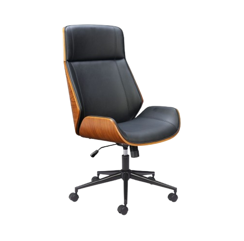 Ergonomic Executive High Back Chair – Plush Black Vinyl Comfort | Office Seating | Trufairs