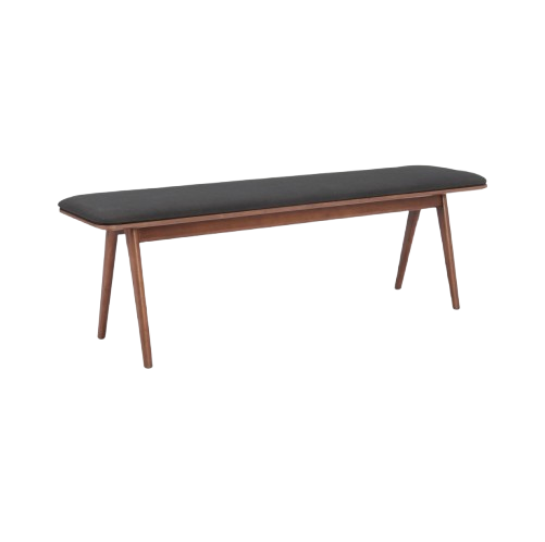 Modern Utility Bench – Black Comfort & Walnut Finish | Designer Bench | Trufairs