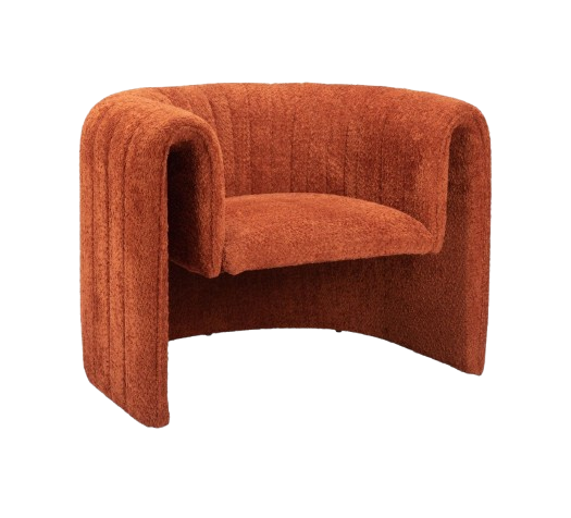 Modern Comfort Accent Chair – Sherpa Upholstery | Designer Orange Seating | Trufairs