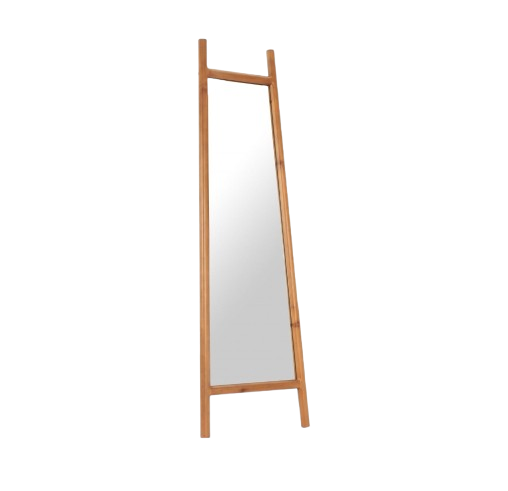 Modern Floorstanding Mirror – Natural Wood Frame | Designer Accent | Trufairs