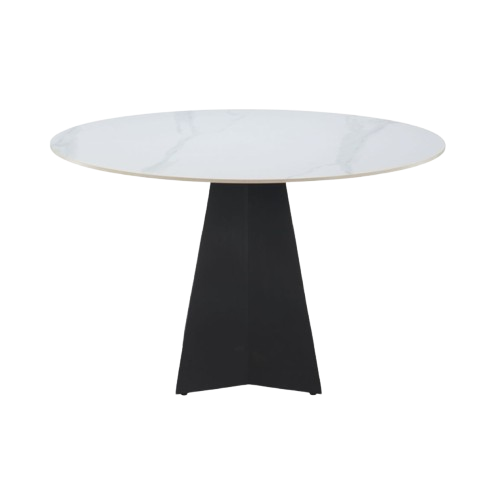 Izar Dining Table White – Modern Faux Marble Round Table | Dining Table | Trufairs